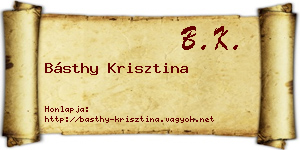 Básthy Krisztina névjegykártya