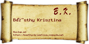 Básthy Krisztina névjegykártya